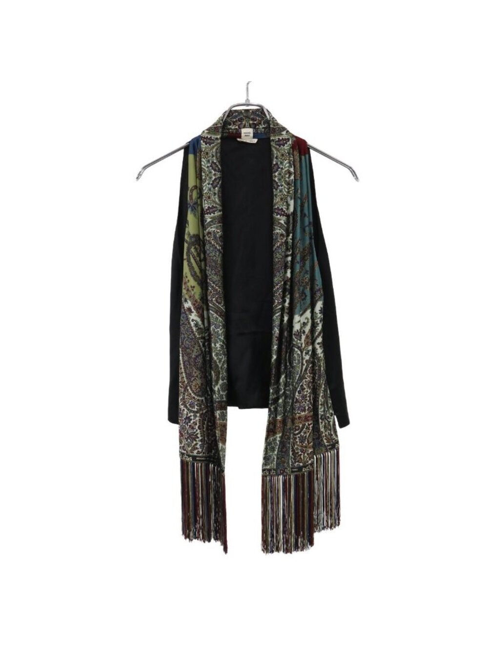 Hermes by Jean Paul Gaultier Paisley Fringe Vest Black Mix 40